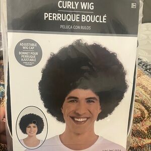 Curly Wig with Adjustable Cap - Black